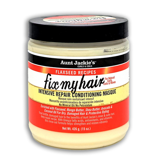 Aunt Jackie's Curls & Coils Flaxseed Recipes fix my hair Intensive Repair Conditioning Masque